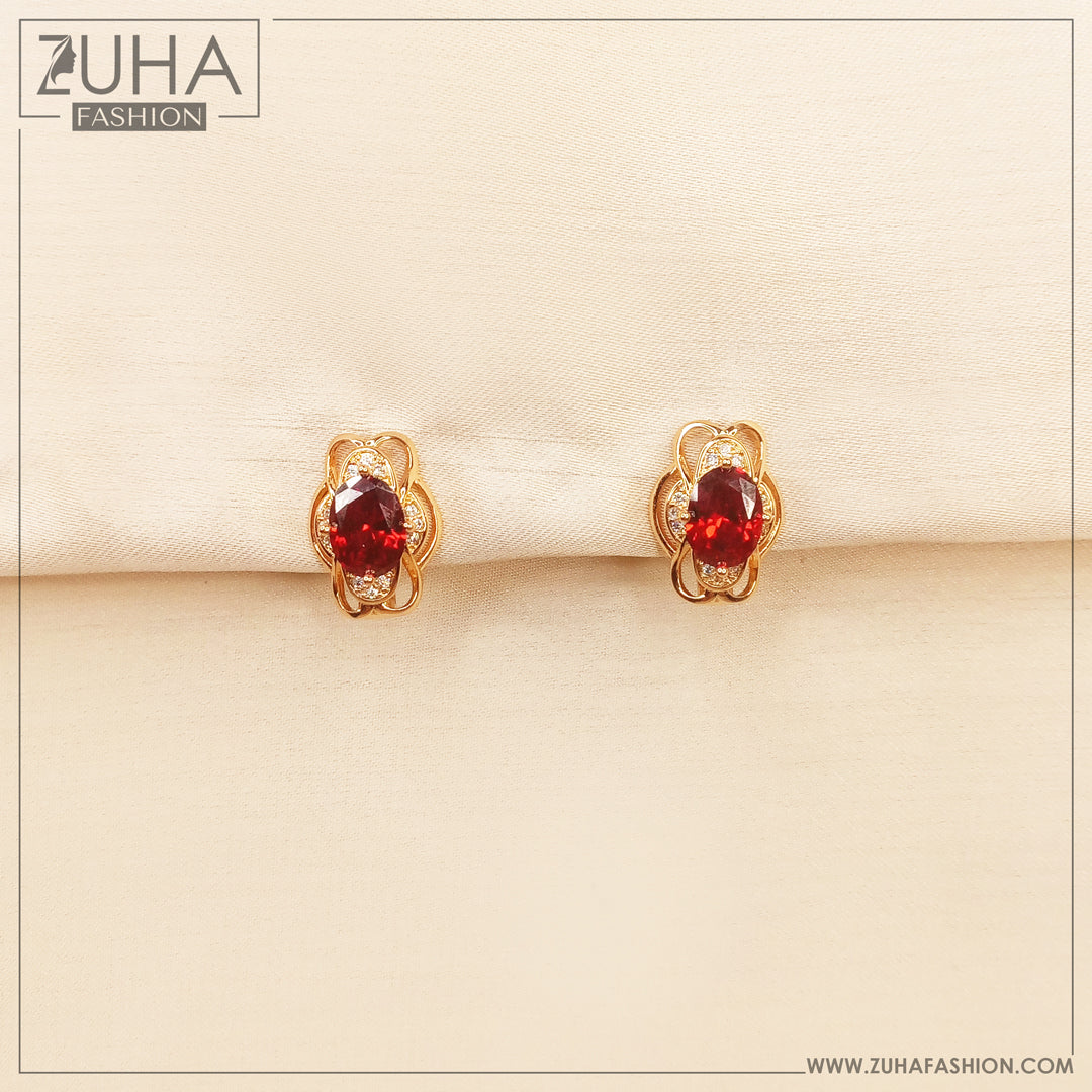 Premium Red Crystal Bali Earrings 3279