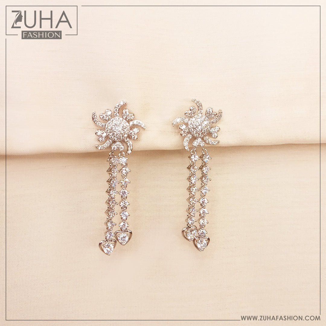 Gorgeous Silver Zircon Earrings 3267