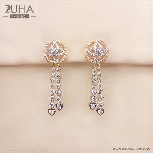 Gorgeous Dual Tone Zircon Earrings 3272