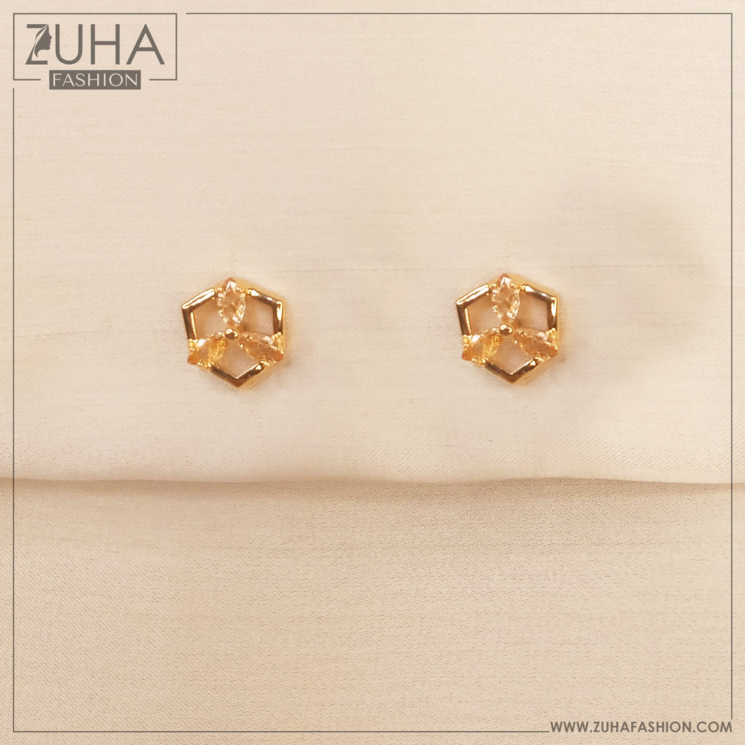 Small Champagne Ear Studs 0355