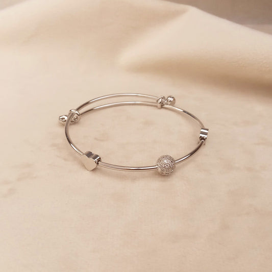 casual silver bangle for women