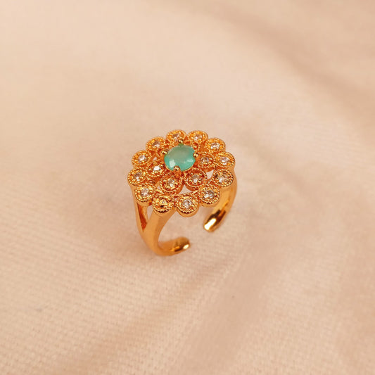 adjustable sea green ring