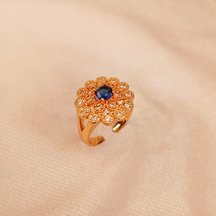 adjustable blue crystal ring
