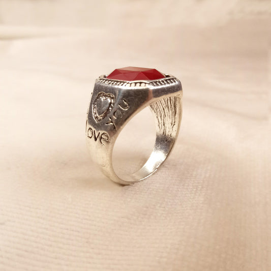 Red Stone Gents Ring 0558