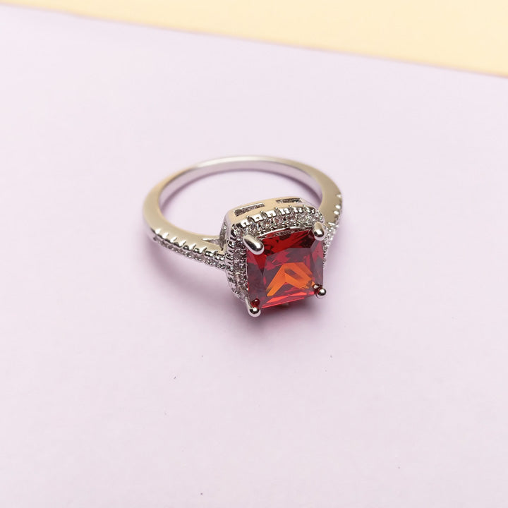ruby silver ring for girls