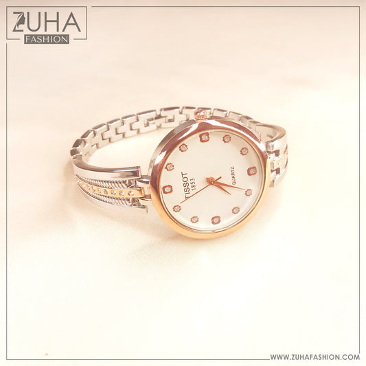 Elegant Dual Tone Ladies Watch 0105