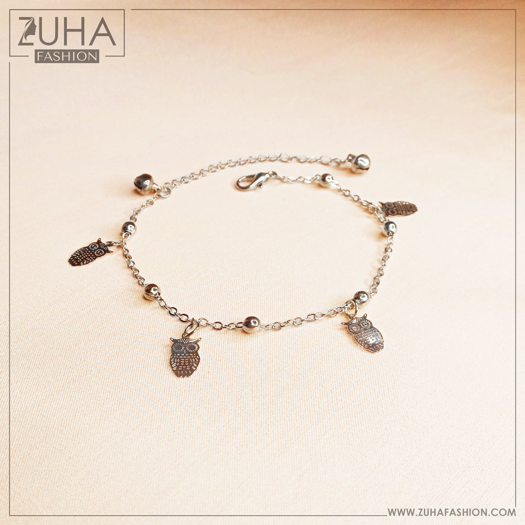 silver owl anklet