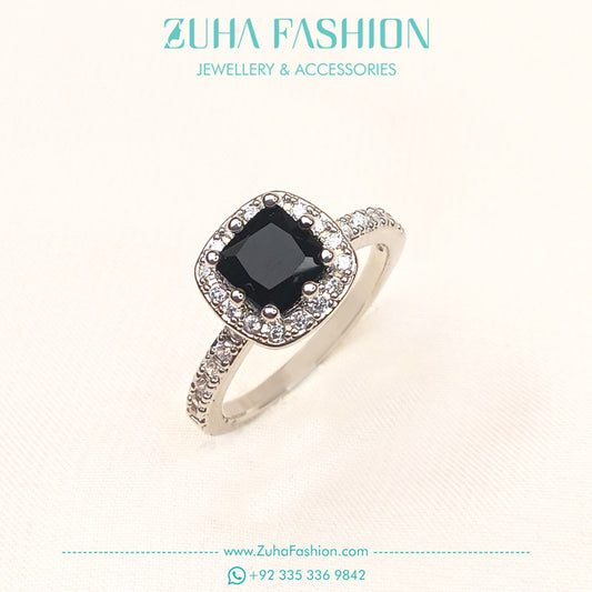 Premium Black Zircon Ring for Girls 0946
