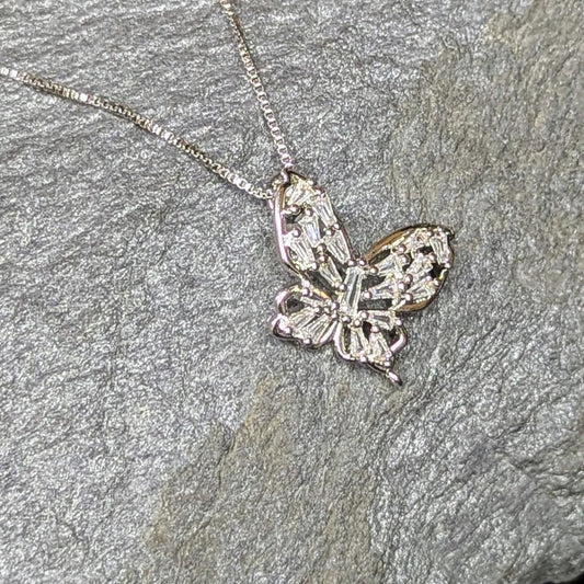 Butterfly Silver Necklace for Girls 1949