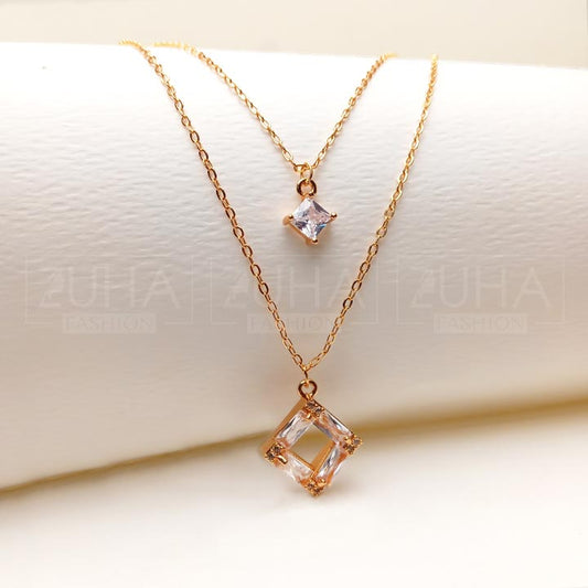 double chain zircon mala for girls