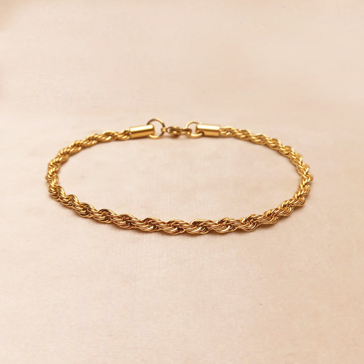 golden rope chain bracelet for men