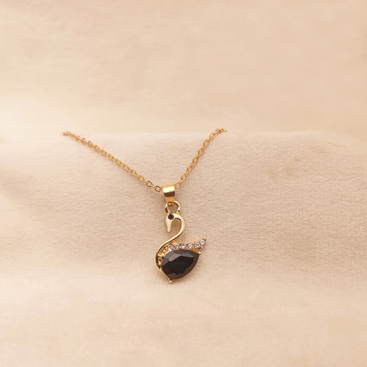 golden swan bird locket