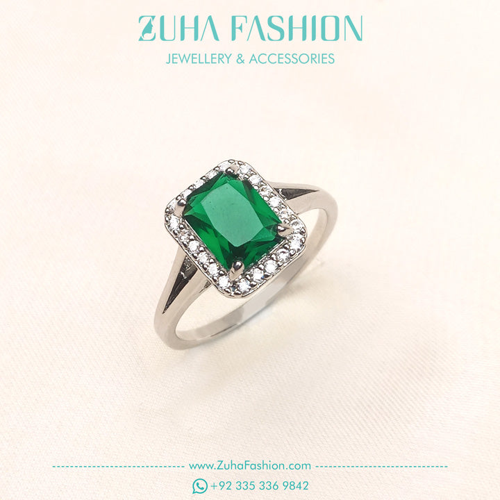 Premium Green Zircon Ring for Girls 0945