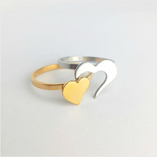 love heart couple ring