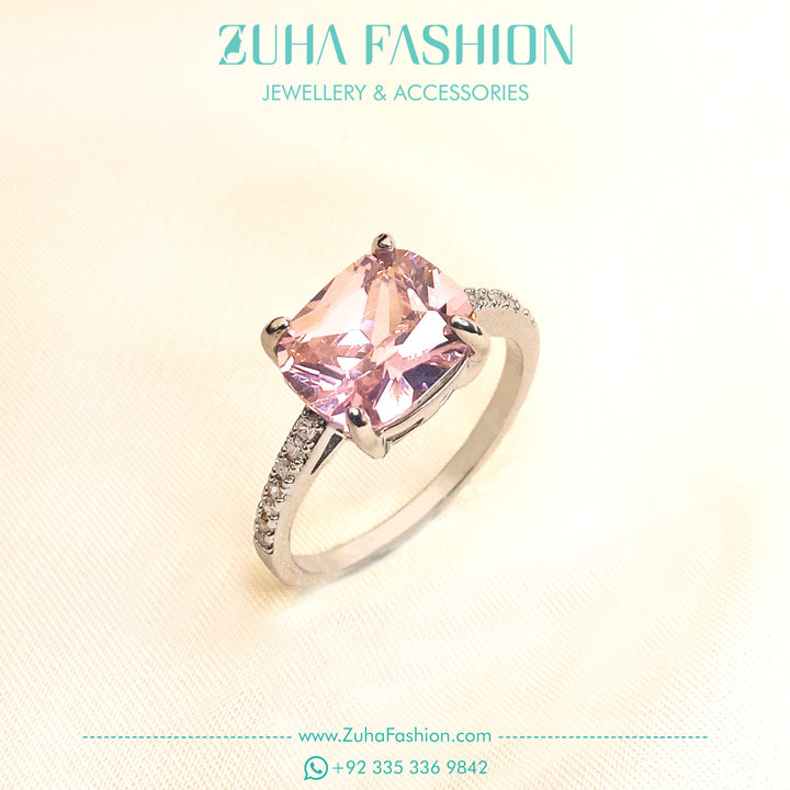 Premium Pink Zircon Ring for Girls 0944