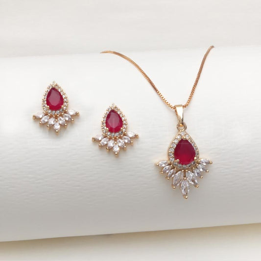 red zircon locket set