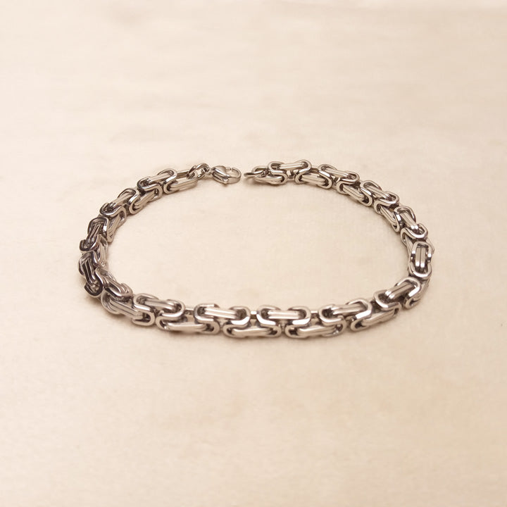 silver snake gents bracelet