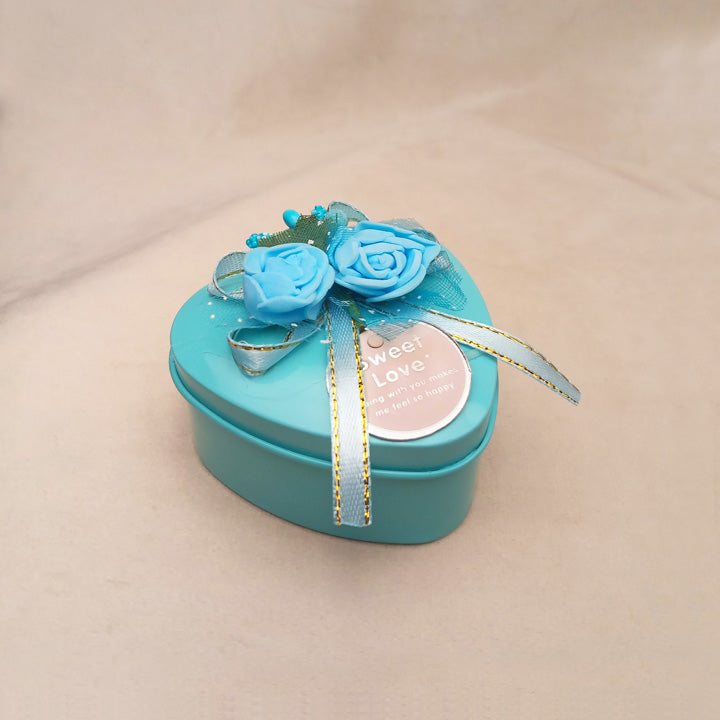 sky blue heart ring box