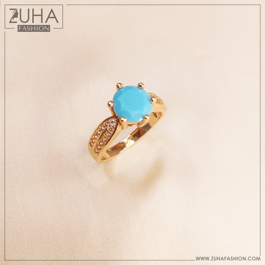 Elegant Solitaire Turquoise Ring 0297