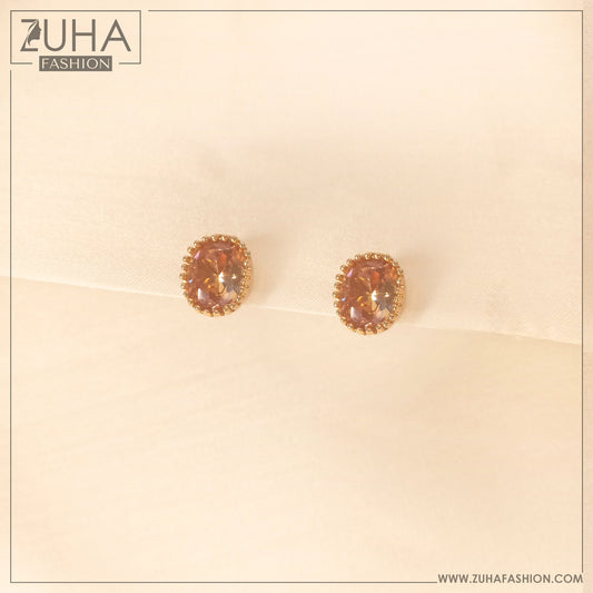 Champagne Zircon Ear Studs 0070