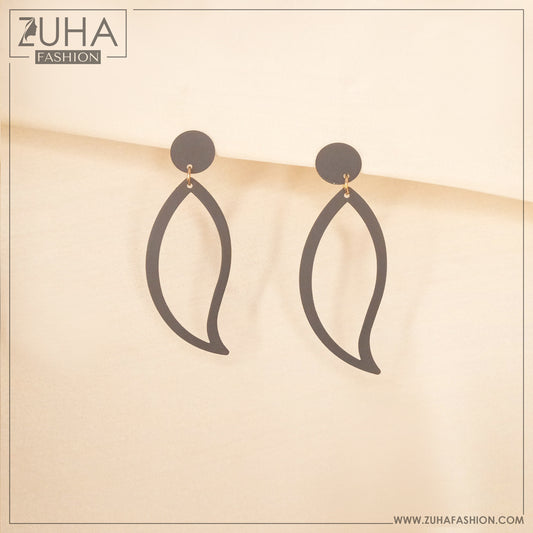 Funky Matte Black Earrings 0019