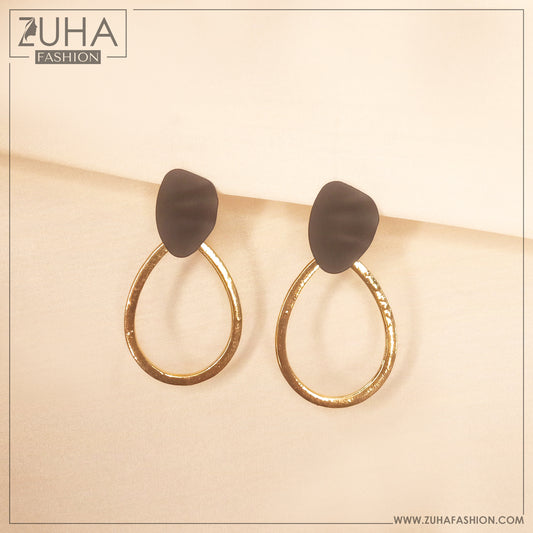 Funky Matte Black Earrings 0025