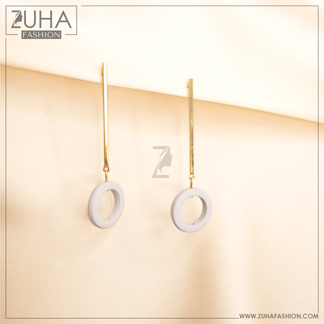 Funky Matte Grey Earrings 0023