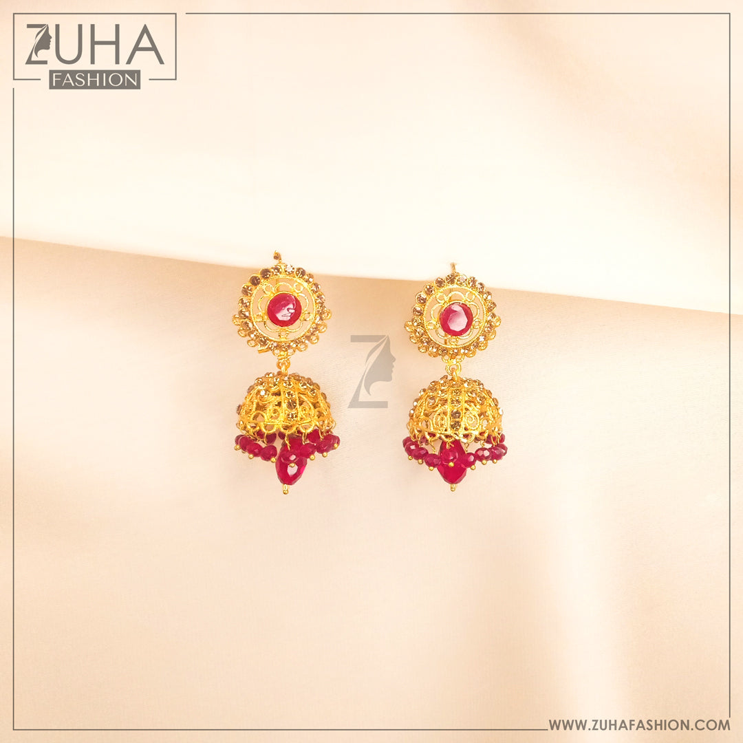 Ethnic Golden Jhumka Earrings 0168