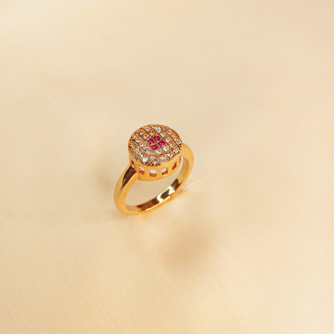 Micro Crystals Golden Violet Ring 0201