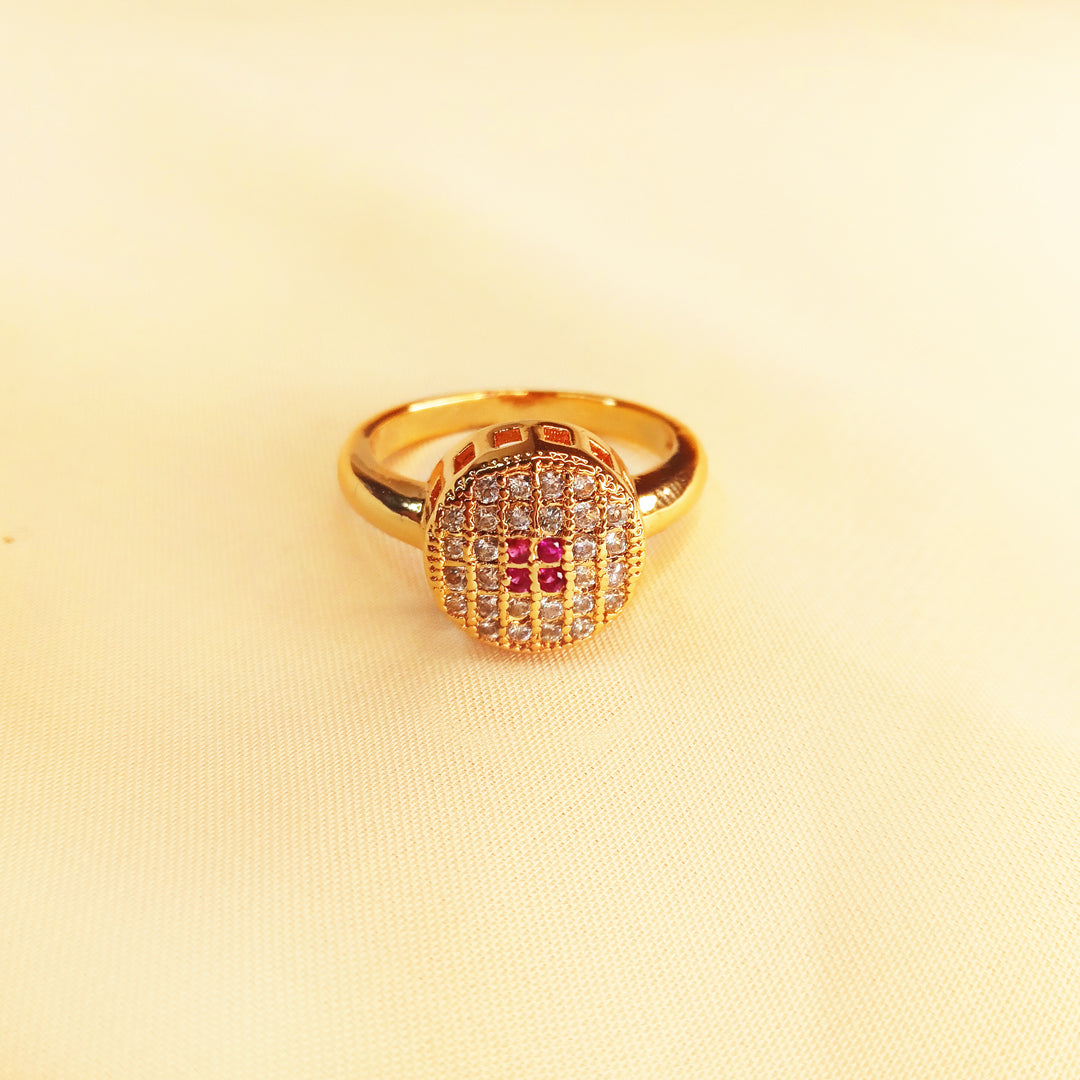 Micro Crystals Golden Violet Ring 0201