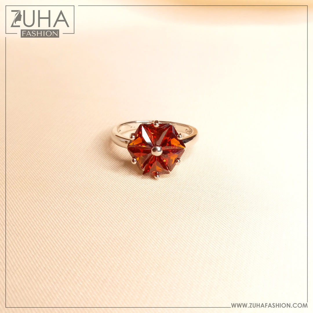 Wine Red Crystal Ring for Girls 0129
