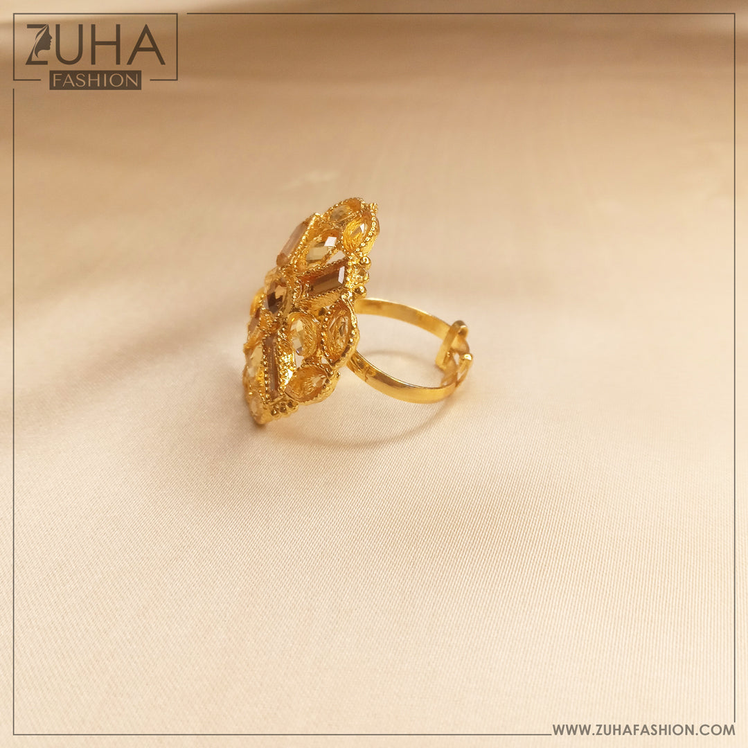 Ethnic Champage Polki Style Ring 0162